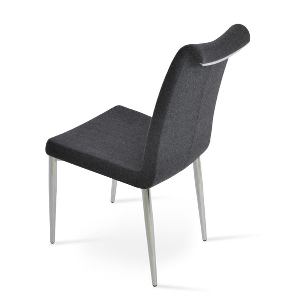 Soho Concept Tulip Ana Chair - Elegant Dining Seating With Italian Ppm, Ankara Wool, 5-year & 10-year Guarantees Chrome,Dark Grey  Soho-concept-dining-chair-06247