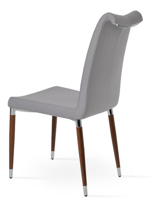 Soho Concept Tulip Ana Chair - Elegant Dining Seating With Italian Ppm, Ankara Wool, 5-year & 10-year Guarantees Light Grey,Walnut  Soho-concept-dining-chair-06246