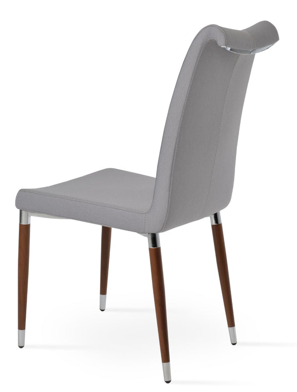 Soho Concept Tulip Ana Chair - Elegant Dining Seating With Italian Ppm, Ankara Wool, 5-year & 10-year Guarantees Light Grey,Walnut  Soho-concept-dining-chair-06246