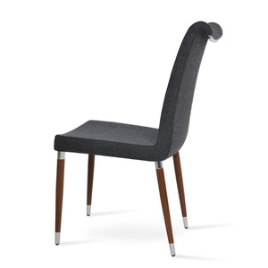 Soho Concept Tulip Ana Chair - Elegant Dining Seating With Italian Ppm, Ankara Wool, 5-year & 10-year Guarantees Dark Grey,Walnut  Soho-concept-dining-chair-06248