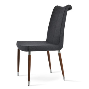 Soho Concept Tulip Ana Chair - Elegant Dining Seating With Italian Ppm, Ankara Wool, 5-year & 10-year Guarantees Dark Grey,Walnut  Soho-concept-dining-chair-06249