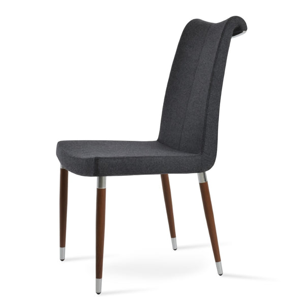 Soho Concept Tulip Ana Chair - Elegant Dining Seating With Italian Ppm, Ankara Wool, 5-year & 10-year Guarantees Dark Grey,Walnut  Soho-concept-dining-chair-06249