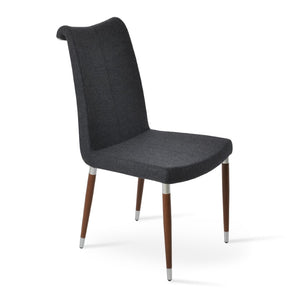 Soho Concept Tulip Ana Chair - Elegant Dining Seating With Italian Ppm, Ankara Wool, 5-year & 10-year Guarantees Dark Grey,Walnut  Soho-concept-dining-chair-06250