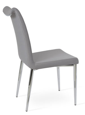 Soho Concept Tulip Office Chair In Light Grey - Stylish Camira Era Fabric, Adjustable Height & 10-year Guarantee Chrome,Light Grey  Soho-concept-dining-chair-06251