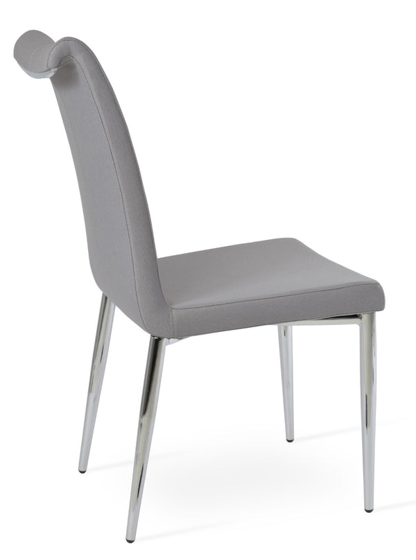 Soho Concept Tulip Office Chair In Light Grey - Stylish Camira Era Fabric, Adjustable Height & 10-year Guarantee Chrome,Light Grey  Soho-concept-dining-chair-06251