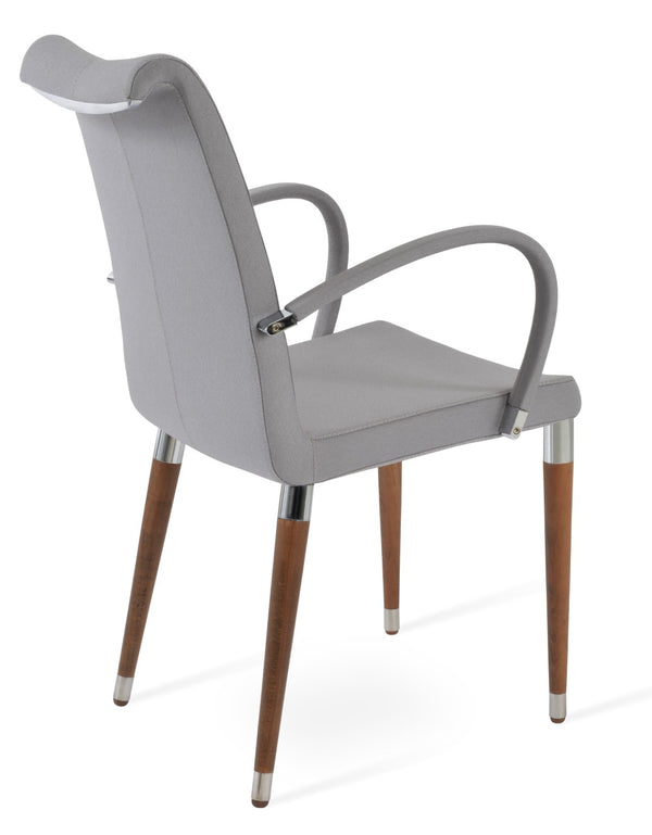 Soho Concept Tulip Ana Armchair Dining Chair - Elegant Design With Italian Ppm & Ankara Wool - 5-10 Year Guarantee Light Grey  Soho-concept-dining-chair-06230