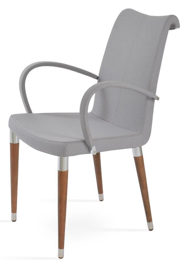 Soho Concept Tulip Ana Armchair Dining Chair - Elegant Design With Italian Ppm & Ankara Wool - 5-10 Year Guarantee Light Grey  Soho-concept-dining-chair-06230