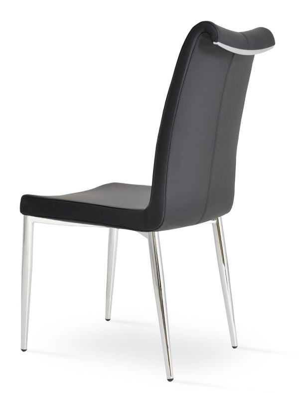 Soho Concept Tulip Ana Chair - Elegant Dining Seating With Italian Ppm, Ankara Wool, 5-year & 10-year Guarantees Chrome,Black  Soho-concept-dining-chair-06244