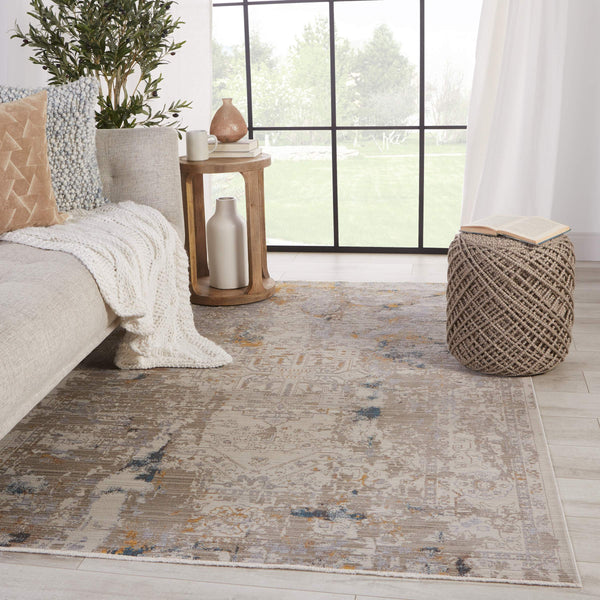 Jaipur Living Vibe by Jaipur Living Hammon Distressed Medallion Polyester Area Rug for High Traffic 3' x 8' RUG151505