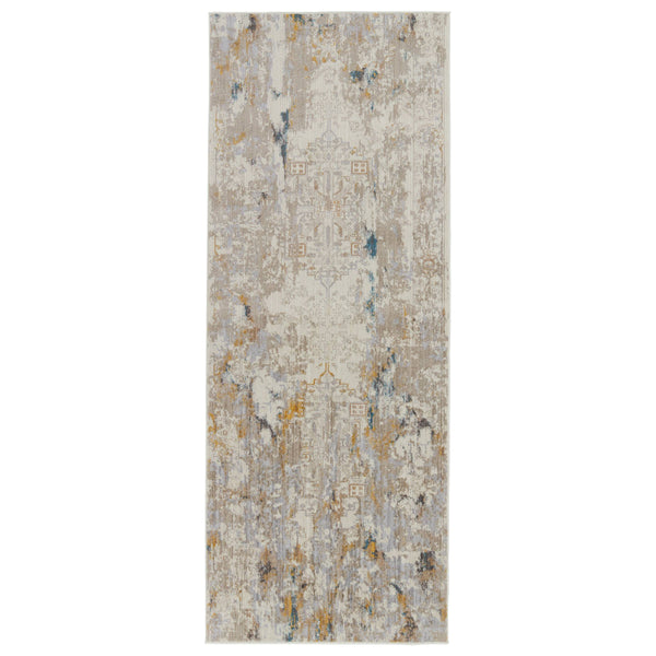 Jaipur Living Vibe by Jaipur Living Hammon Distressed Medallion Polyester Area Rug for High Traffic 3' x 8' RUG151505