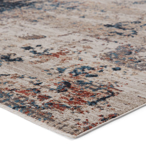 Jaipur Living Vibe by Jaipur Living Terrior Abstract Polyester Rug Vintage Distressed Textural Room Blue/Red 3'X8' RUG151508