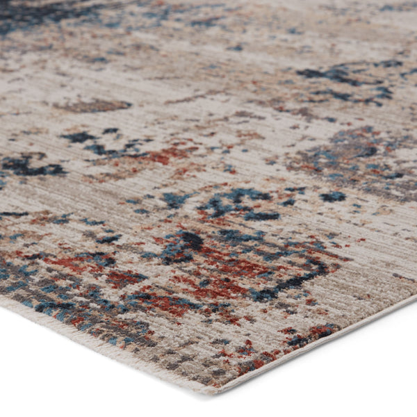 Jaipur Living Vibe by Jaipur Living Terrior Abstract Polyester Rug Vintage Distressed Textural Room Blue/Red 3'X8' RUG151508