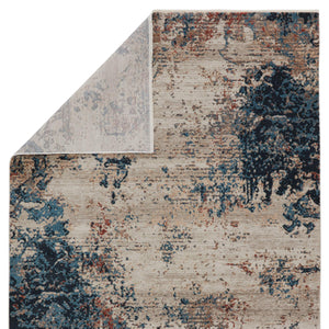 Jaipur Living Vibe by Jaipur Living Terrior Abstract Polyester Rug Vintage Distressed Textural Room Blue/Red 3'X8' RUG151508