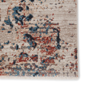 Jaipur Living Vibe by Jaipur Living Terrior Abstract Polyester Rug Vintage Distressed Textural Room Blue/Red 3'X8' RUG151508
