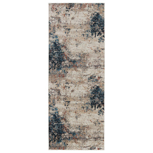 Jaipur Living Vibe by Jaipur Living Terrior Abstract Polyester Rug Vintage Distressed Textural Room Blue/Red 3'X8' RUG151508