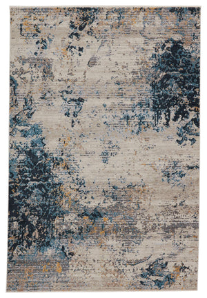 Jaipur Living Vibe by Jaipur Living Terrior Abstract Polyester Rug Vintage Distressed Textural Room Blue/Gold 7'10"X10'10" RUG149758