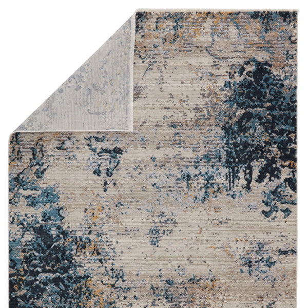 Jaipur Living Vibe by Jaipur Living Terrior Abstract Polyester Rug Vintage Distressed Textural Room Blue/Gold 3'X8' RUG151509