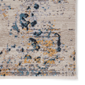 Jaipur Living Vibe by Jaipur Living Terrior Abstract Polyester Rug Vintage Distressed Textural Room Blue/Gold 3'X8' RUG151509