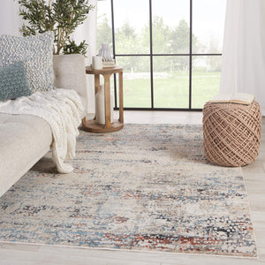 Jaipur Living Vibe by Jaipur Living Halston Abstract Polyester Indoor Rug High-low Pile Distressed Blue 3'X8' RUG151510