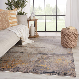 Jaipur Living Vibe by Jaipur Living Trevena Abstract Polyester Area Rug with High-low Textured Pile Gray 3'X8' RUG151512