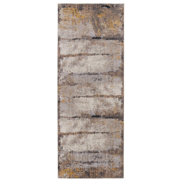 Jaipur Living Vibe by Jaipur Living Trevena Abstract Polyester Area Rug with High-low Textured Pile Gray 3'X8' RUG151512