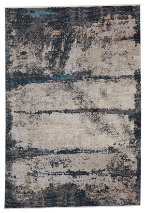 Jaipur Living Vibe by Jaipur Living Trevena Abstract Polyester Area Rug with High-low Textured Pile Blue 5'3"X7'6" RUG149769