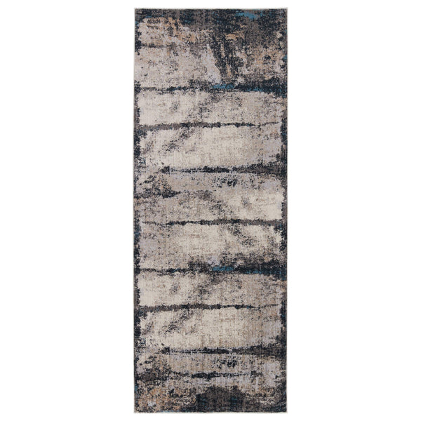 Jaipur Living Vibe by Jaipur Living Trevena Abstract Polyester Area Rug with High-low Textured Pile Blue 3'X8' RUG151513