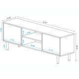 Retro 57.87 TV Stand in White and Multi Color Red, Yellow, Blue TV-315AMC132 Manhattan Comfort