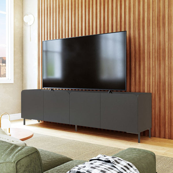 Bogardus 70.86 TV Stand in Black TV-320AMC153 Manhattan Comfort