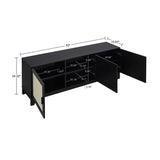 Manhattan Comfort Sheridan Mid-Century Modern TV Stand Black TV-3GLF-BK