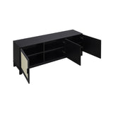 Manhattan Comfort Sheridan Mid-Century Modern TV Stand Black TV-3GLF-BK