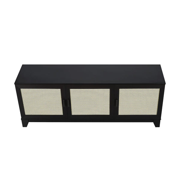 Manhattan Comfort Sheridan Mid-Century Modern TV Stand Black TV-3GLF-BK