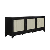 Manhattan Comfort Sheridan Mid-Century Modern TV Stand Black TV-3GLF-BK