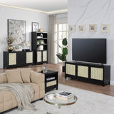 Manhattan Comfort Sheridan Mid-Century Modern TV Stand Black TV-3GLF-BK