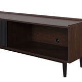 Manhattan Comfort Duane Mid-Century Modern TV Stand Dark Brown and Black TV-8GLF-BK