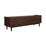 Manhattan Comfort Duane Mid-Century Modern TV Stand Dark Brown and Black TV-8GLF-BK