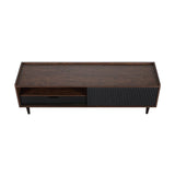 Manhattan Comfort Duane Mid-Century Modern TV Stand Dark Brown and Black TV-8GLF-BK