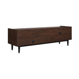 Manhattan Comfort Duane Mid-Century Modern TV Stand Dark Brown and Navy Blue TV-8GLF-NB