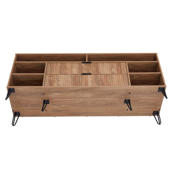 DUMBO 63" TV Stand in Golden Brown TV001-GB Manhattan Comfort