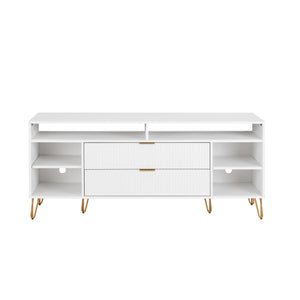 DUMBO 63" TV Stand in White TV001-WH Manhattan Comfort