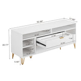 DUMBO 63" TV Stand in White TV001-WH Manhattan Comfort