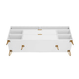 DUMBO 63" TV Stand in White TV001-WH Manhattan Comfort