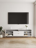 DUMBO 85" TV Stand in White TV002-WH Manhattan Comfort