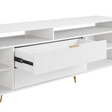 DUMBO 85" TV Stand in White TV002-WH Manhattan Comfort