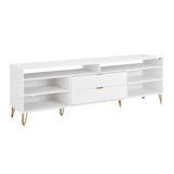 DUMBO 85" TV Stand in White TV002-WH Manhattan Comfort