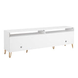 DUMBO 85" TV Stand in White TV002-WH Manhattan Comfort