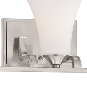 Thomas Lighting Treme Two Light Vanity Fixture with Etched Glass Shades for Modern Bathroom Walls 23 inches Nickel TV0020217