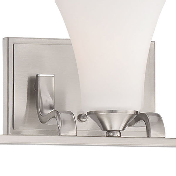 Thomas Lighting Treme Two Light Vanity Fixture with Etched Glass Shades for Modern Bathroom Walls 23 inches Nickel TV0020217