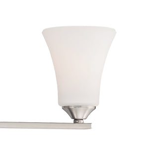 Thomas Lighting Treme Two Light Vanity Fixture with Etched Glass Shades for Modern Bathroom Walls 23 inches Nickel TV0020217