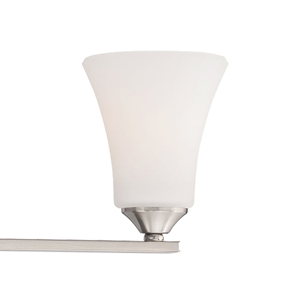 Thomas Lighting Treme Two Light Vanity Fixture with Etched Glass Shades for Modern Bathroom Walls 23 inches Nickel TV0020217